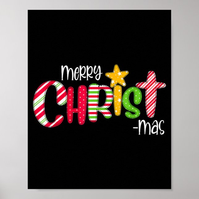 Merry Christmas Candy Cane Christ Holiday Faith  Poster (Vorne)
