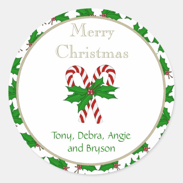 Merry Christmas Candy Cane Collection Stickers (Vorderseite)
