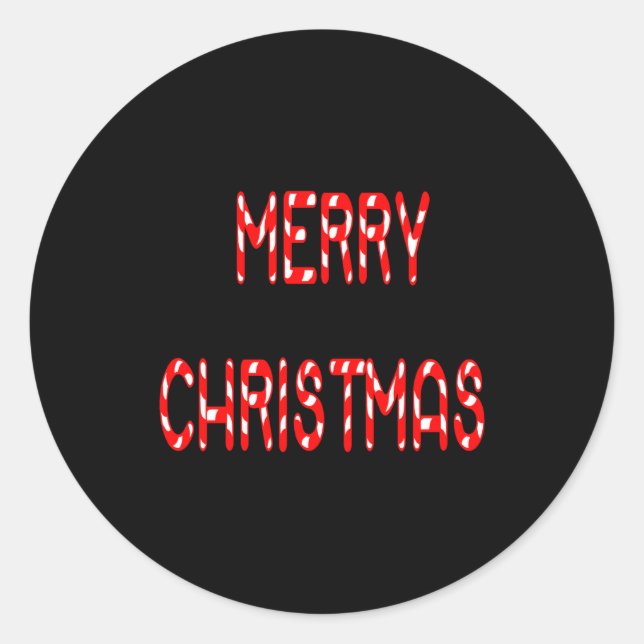 Merry Christmas Candy Cane Font Girls Boys  Runder Aufkleber (Vorderseite)