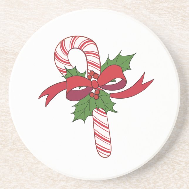 Merry Christmas Candy Cane Getränkeuntersetzer (Vorne)