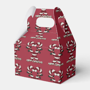 Merry Christmas Candy Cane Herz Red Favor Box Geschenkschachtel
