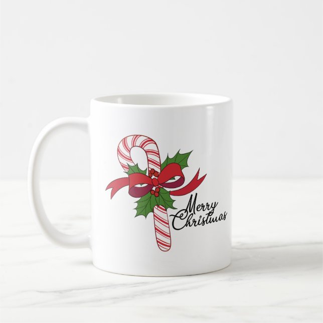 Merry Christmas Candy Cane Kaffeetasse (Links)