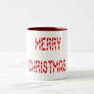 Merry Christmas Candy Cane Schriftart Zweifarbige Tasse