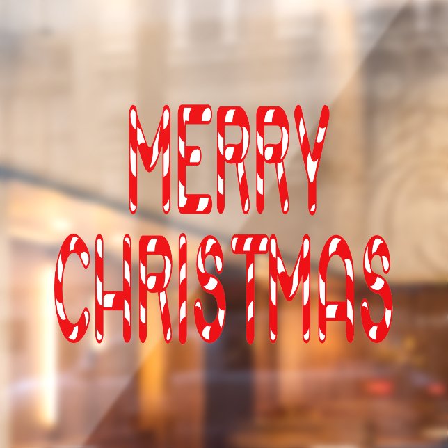 Merry Christmas Candy Cane Zuhause & Store 11x8 Vi Fensteraufkleber (Blatt 2)