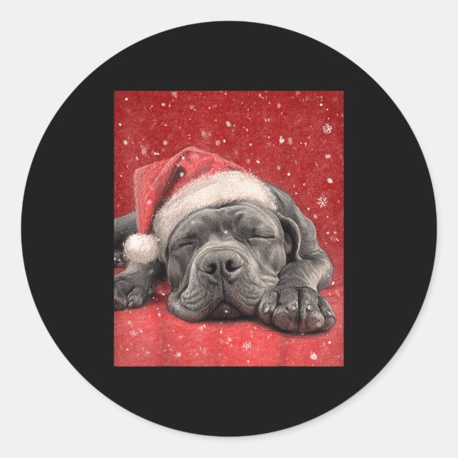 Merry Christmas Cane Corso  Runder Aufkleber (Vorderseite)