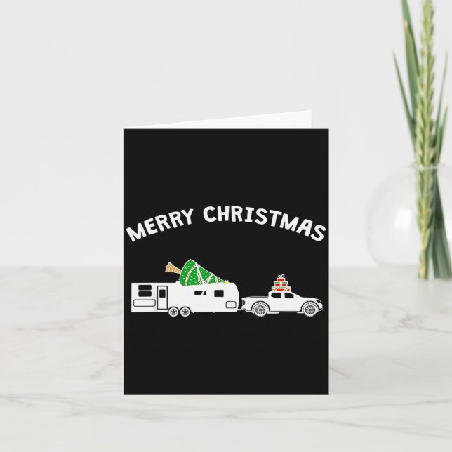 Merry Christmas - Caravan Camper Rv Trailer Christ Karte (Vorderseite)