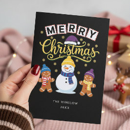 Merry Christmas Card – Custom Name & Year , Modern Feiertagskarte