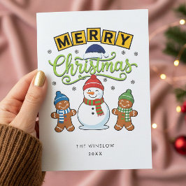 Merry Christmas Card – Custom Name & Year, Modern Feiertagskarte