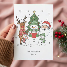 Merry Christmas Card – Custom Name & Year, Modern Feiertagskarte