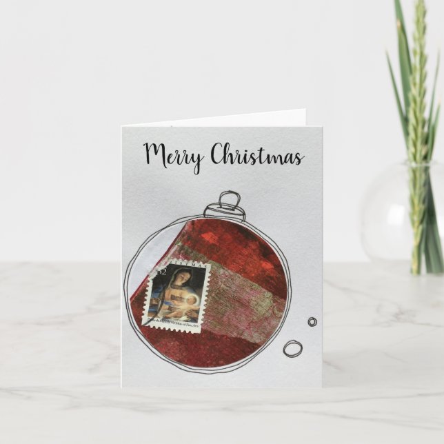 Merry Christmas Card - hand drawn ornament 2020-2 Dankeskarte (Vorderseite)