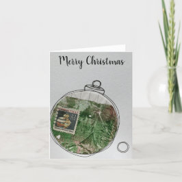 Merry Christmas Card - hand drawn ornament 2020-7 Dankeskarte