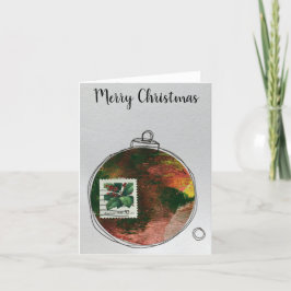 Merry Christmas Card - hand drawn ornament 2020-8 Dankeskarte
