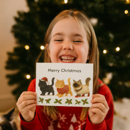 Merry Christmas Cat Lover / Cute Cats  Feiertagspostkarte