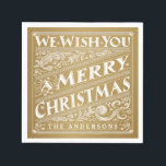 MERRY CHRISTMAS CHALKBOARD PERSONALISIERTE NAPKINS SERVIETTE<br><div class="desc">Verzierter Chalkboard Stil Weihnachtsfeiertag maßgeschneiderte Porto mit eleganten Retro Vintage dekorative Typografie, und extravagante Kunst Deko Wirbel in antiken Gold und Weiß. Moderne, klassische, moderne und stilvolle Art, alte Mode warme Wünsche für glückliche Winterferien mit trendigem rustikalen und eleganten Charme zu senden. Extravagante Weihnachtsschattierungen im Jugendstil: Alle oder einige Teile...</div>