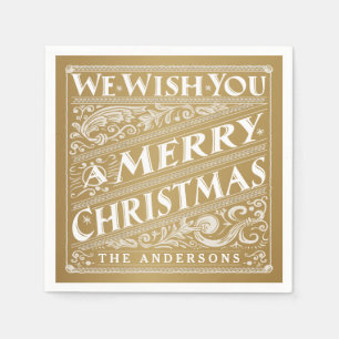 MERRY CHRISTMAS CHALKBOARD PERSONALISIERTE NAPKINS SERVIETTE