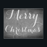 Merry Christmas Chalkboard Typografie Custom Card Feiertagspostkarte<br><div class="desc">Frohe Weihnachten,  Handwriting Typografie Chalkboard Blackboard Schwarz-Weiß-Feiertage Weihnachtszeit Custom Happy Holidays Weihnachtskarte,  können Sie auch leicht hinzufügen,  den Namen und die Adresse des Empfängers,  wenn Sie es vorziehen,  um dies bei Zuhause hinzuzufügen,  einfach löschen Sie das Beispiel Text.</div>