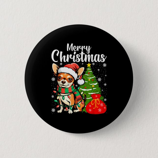Merry Christmas Chihuahua  Button (Vorderseite)