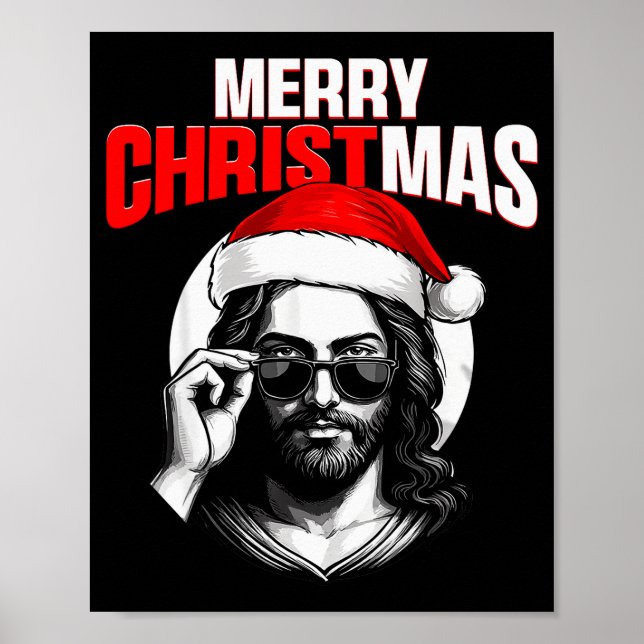 Merry Christmas Christian Jesus Pajamas Pjs Xmas M Poster (Vorne)