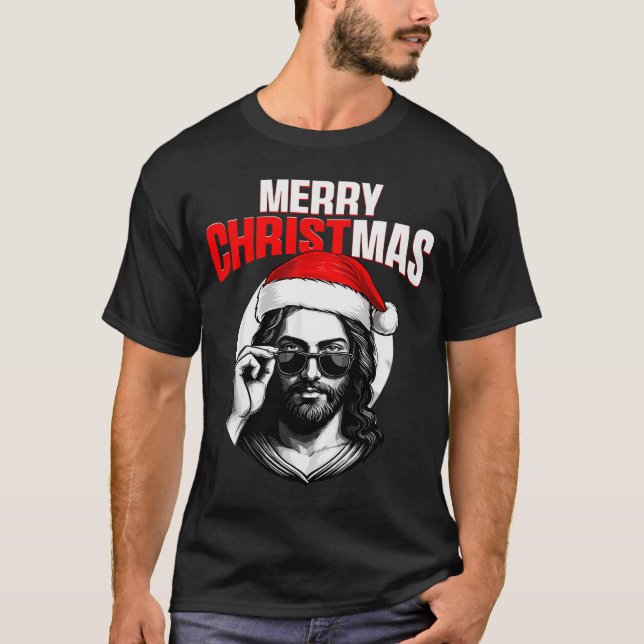 Merry Christmas Christian Jesus Pajamas Pjs Xmas M T-Shirt (Vorderseite)