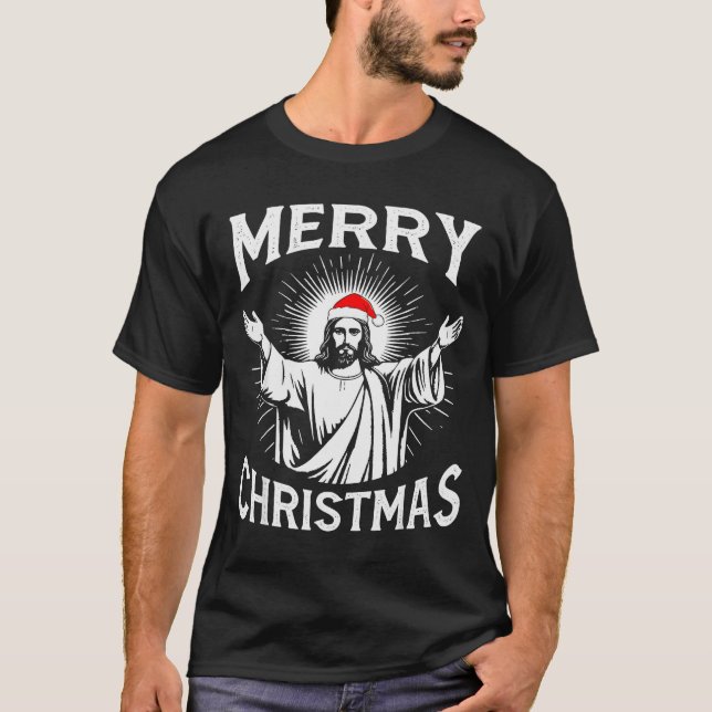 Merry Christmas Christian Jesus Pajamas Pjs Xmas M T-Shirt (Vorderseite)