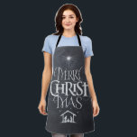 Merry CHRISTmas Christliche Chalkboard-Kalligraphi Schürze<br><div class="desc">Es ist Zeit zu kochen und zu backen - und gleichzeitig Spaß zu machen. Wir sagen ständig "Frohe Weihnachten", vergessen aber oft den Ursprung der Worte. Diese Kunst zeigt originelle Handschriften, die in ihrem einzigartigen Design die Geschichte von Weihnachten erzählt, einfach und elegant im modischen Chalkboard-Look. Zeigen Sie Ihren CHRISTmas...</div>