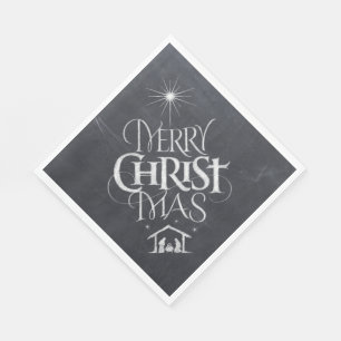 Merry CHRISTmas Christliche Chalkboard-Kalligraphi Serviette