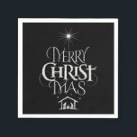 Merry CHRISTmas Christliche Chalkboard-Kalligraphi Serviette<br><div class="desc">Merry CHRISTmas Religious Chalkboard Kalligraphie Wir sagen "Frohe Weihnachten" die ganze Zeit, aber oft vergessen, den Ursprung der Worte. Diese Kunst zeigt originelle Handschriften, die in ihrem einzigartigen Design die Geschichte von Weihnachten erzählt, einfach und elegant im modischen Chalkboard-Look. Zeigen Sie Familie und Freunden Ihren CHRISTmas-Geist, wenn sie zu Weihnachten...</div>