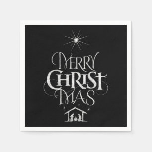 Merry CHRISTmas Christliche Chalkboard-Kalligraphi Serviette