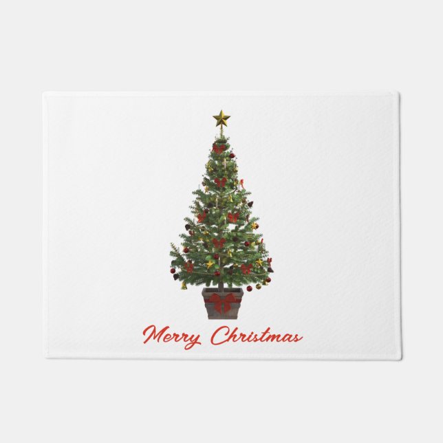 Merry Christmas. Christmas Tree Fußmatte (Vorderseite)