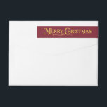 Merry Christmas Classic Red Return Address Label<br><div class="desc">Mit zeitlosem Rot-Design und elegantem Schriftart sind diese Labels perfekt geeignet,  um Freude zu vermitteln und gleichzeitig Ihre Korrespondenz stilvoll und organisiert behalten. Ideal für Weihnachtskarten,  Party Einladungen und Geschenkpakete. Passen Sie Ihren Namen und Ihre Adresse für eine persönliche,  festliche Touch an!</div>