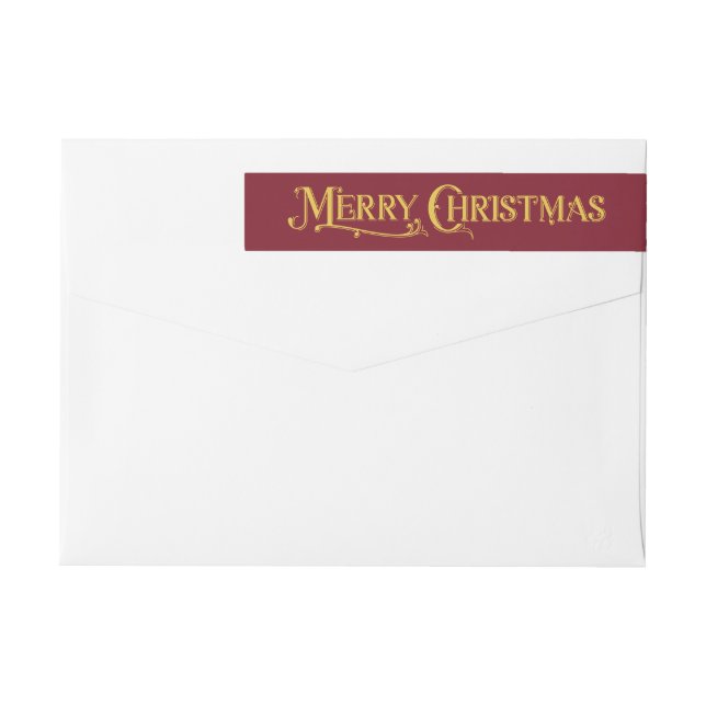 Merry Christmas Classic Red Return Address Label (Rückseite)