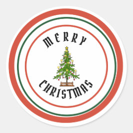 MERRY CHRISTMAS CLASSIC ROUND Sticker
