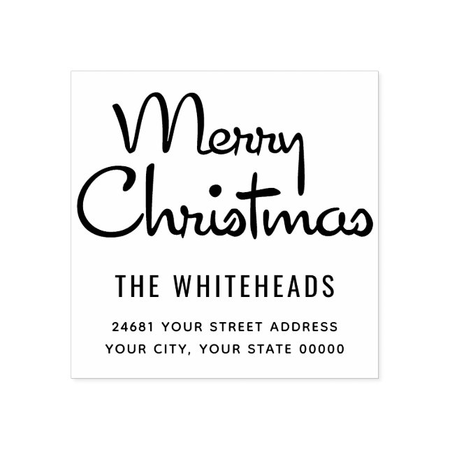 Merry Christmas Classic Script Gummistempel (Prägung)