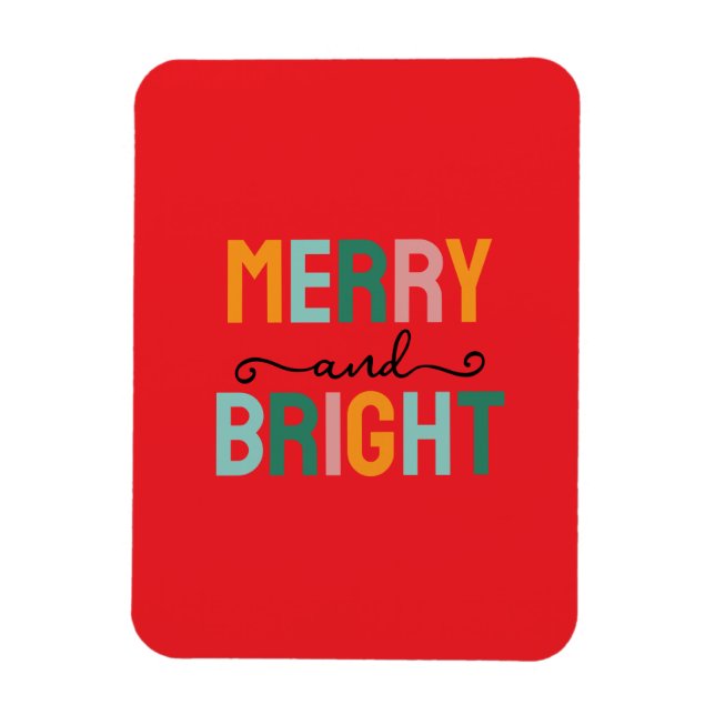 Merry Christmas Classical Unique Minimalist Plain Magnet (Vertikal)