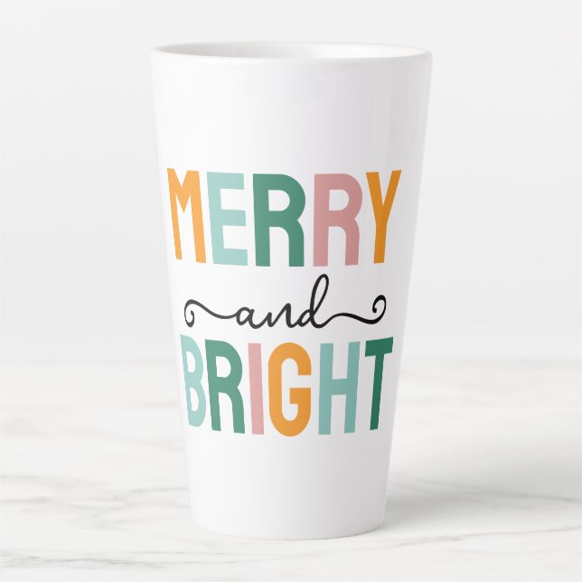 Merry Christmas Classical Unique Minimalist Plain Milchtasse (Vorderseite)