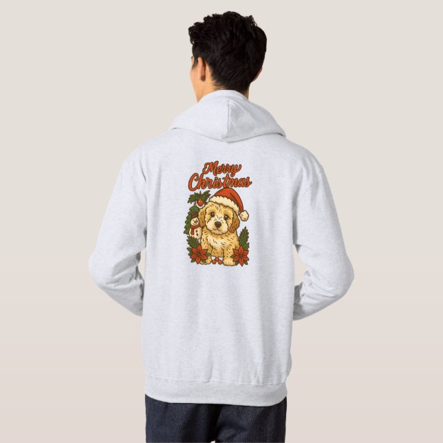 Merry Christmas Cockapoo T-Shirt Hoodie (Schwarz voll)