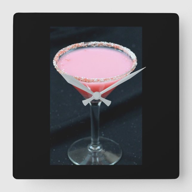 **MERRY CHRISTMAS COCKTAIL** KLICKEN QUADRATISCHE WANDUHR (Vorderseite)
