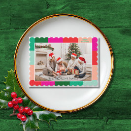 Merry Christmas Color Block Photo Holiday Card Feiertagskarte
