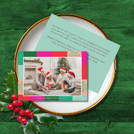 Merry Christmas Color Block Photo Holiday Card Feiertagskarte