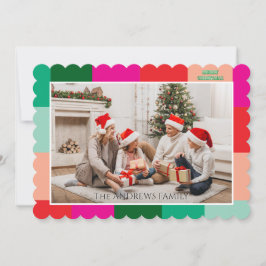 Merry Christmas Color Block Photo Holiday Card Feiertagskarte