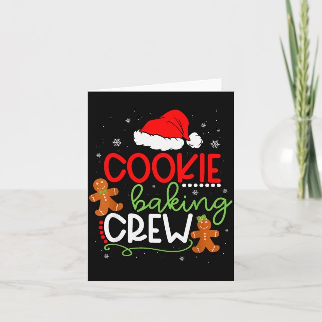 Merry Christmas Cookie Baking Crew Ginger Santa Pa Karte (Vorderseite)