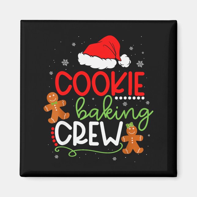 Merry Christmas Cookie Baking Crew Ginger Santa Pa Magnet (Vorne)