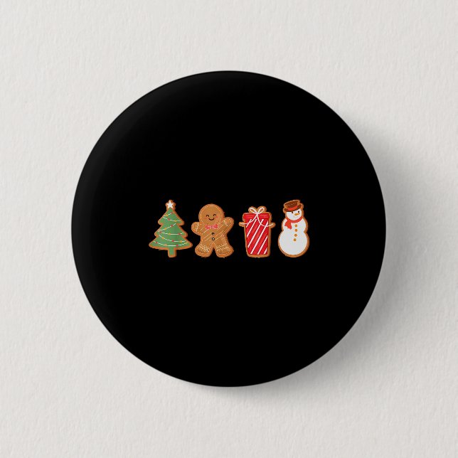 Merry Christmas Cookies Gingerbread Cookies Xmas W Button (Vorderseite)