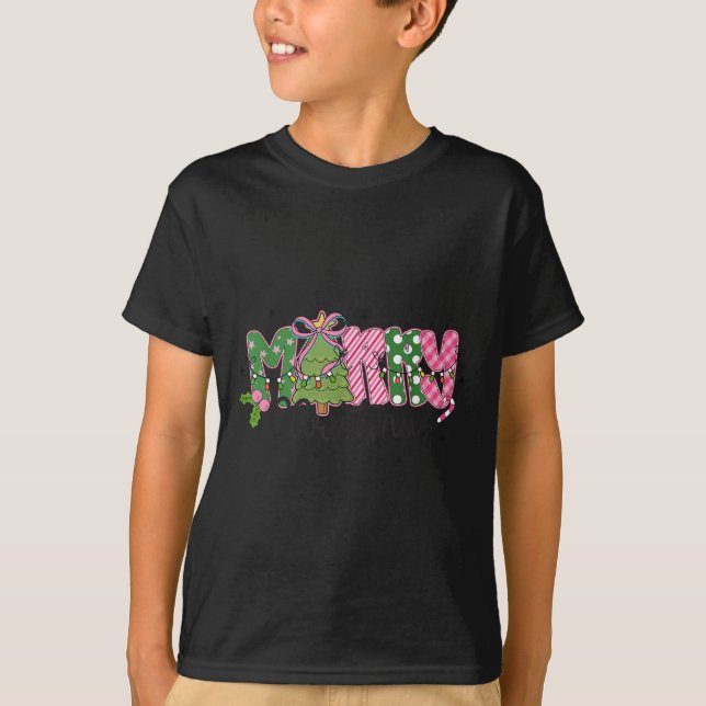 Merry Christmas Coquette Bow Family Xmas Men Women T-Shirt (Vorderseite)
