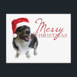 Merry Christmas Corgi Santa Feiertagspostkarte<br><div class="desc">Eine wunderschöne Urlaubspostkarte für Hundefreunde mit einem bezaubernden,  pembraunen Korgi mit roter Weihnachtsmannmütze. Frohe Weihnachten ist neben dem niedlichen Bild in Rot geschrieben.</div>