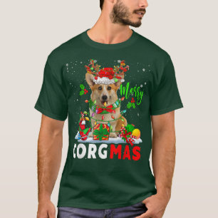 Merry Christmas Corgi Santa Reindeer Corgi Dog Lov T-Shirt