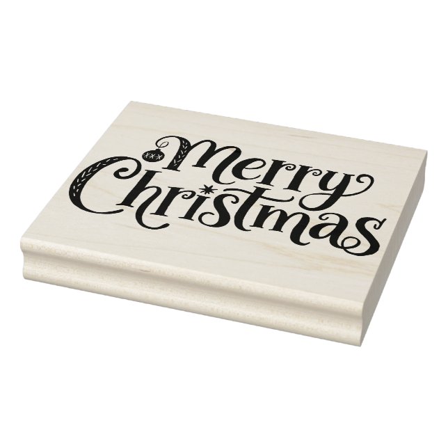Merry Christmas Cursive Typography  Gummistempel (Stempel)