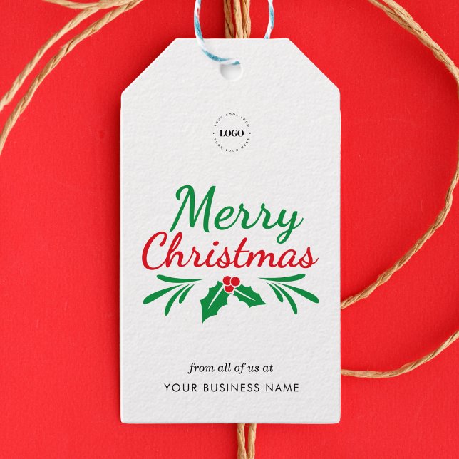 Merry Christmas Custom Business Company Logo Geschenkanhänger (Von Creator hochgeladen)