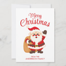 Merry Christmas Cute Cartoon Santa Claus Simple Feiertagskarte