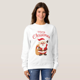 Merry Christmas Cute Cartoon Santa Claus Simple Sweatshirt